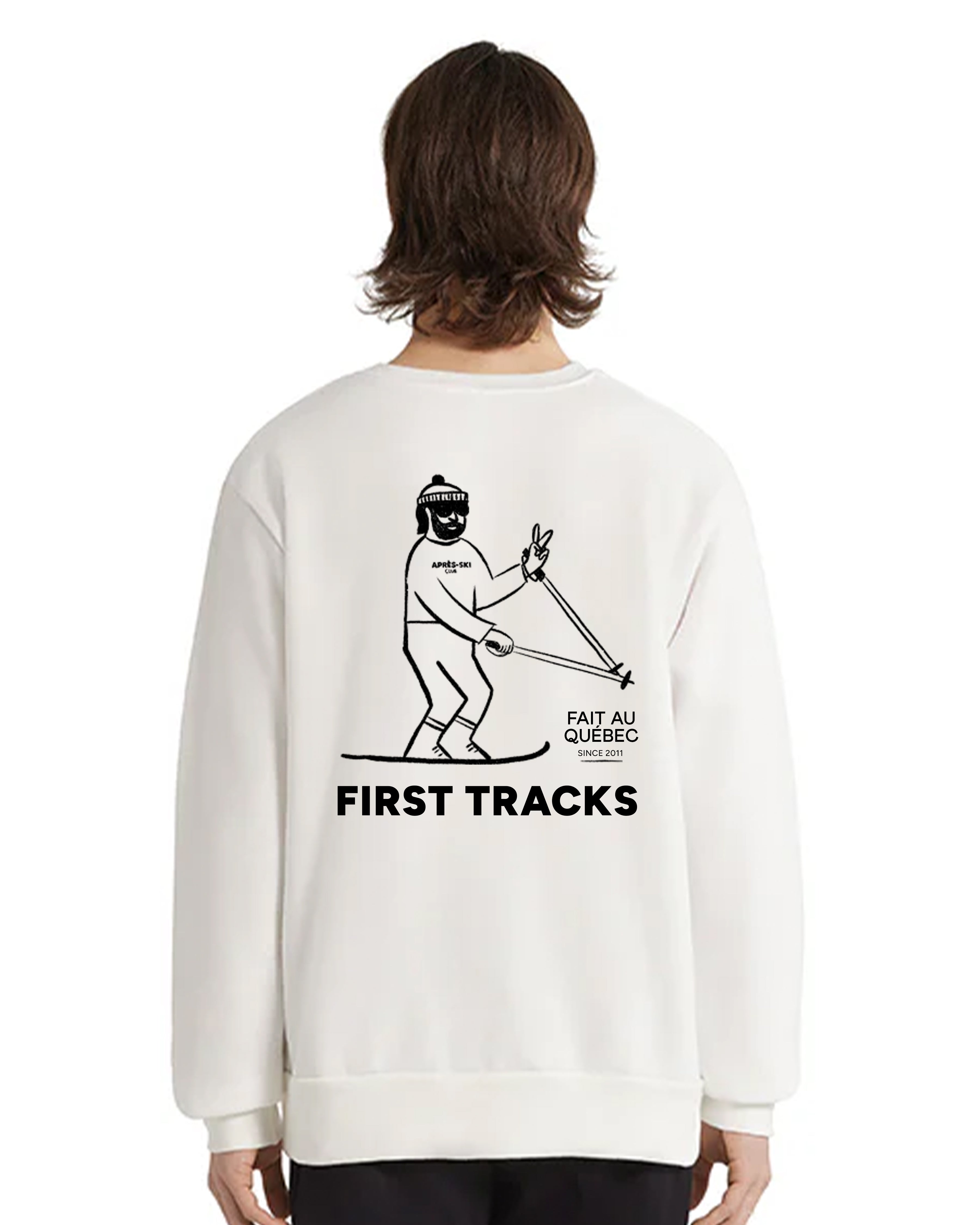 Crewneck Raccoon - White Skier