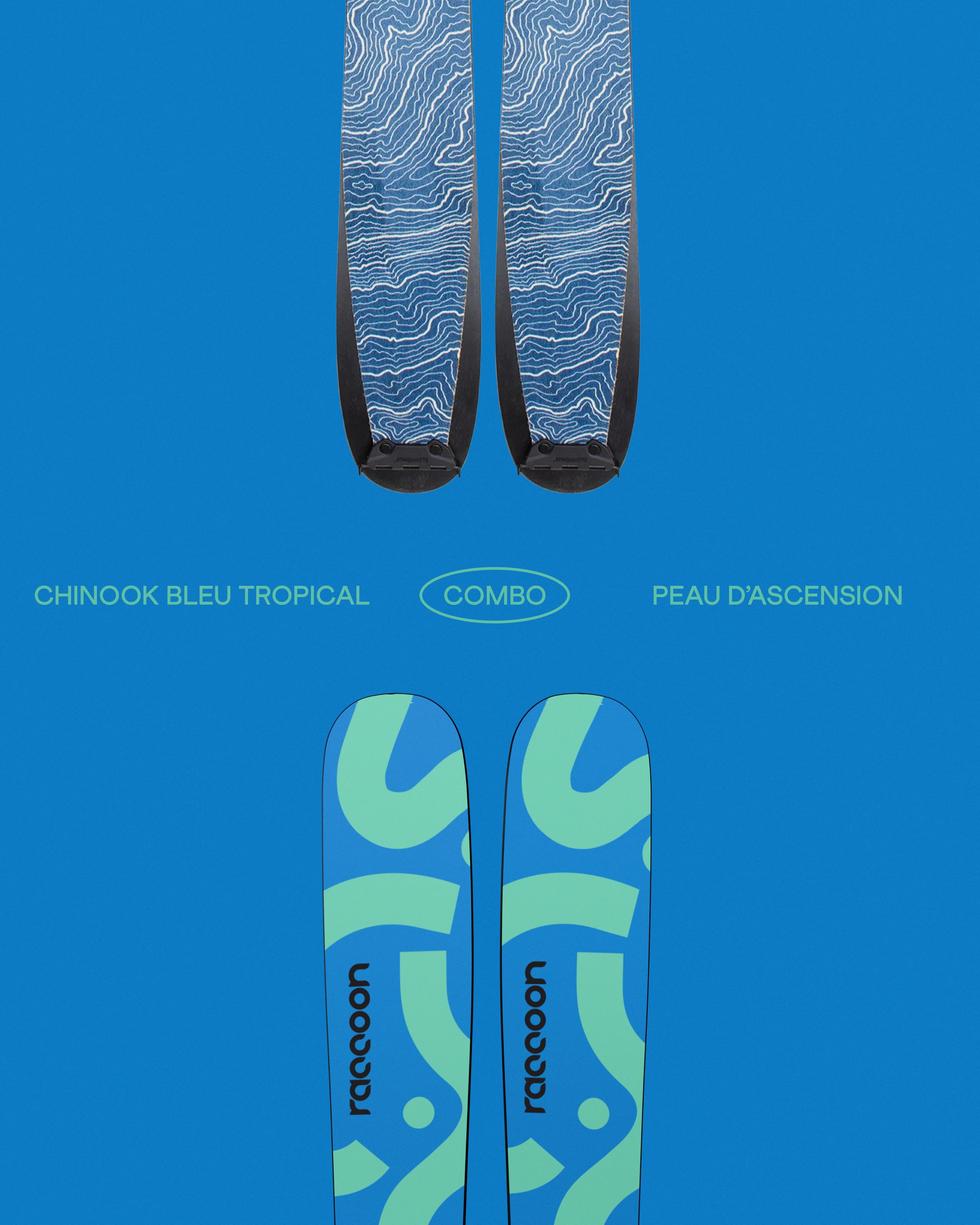 Combo - Chinook Bleu Tropical + Peaux d'ascension Hybrid Mix 115 mm