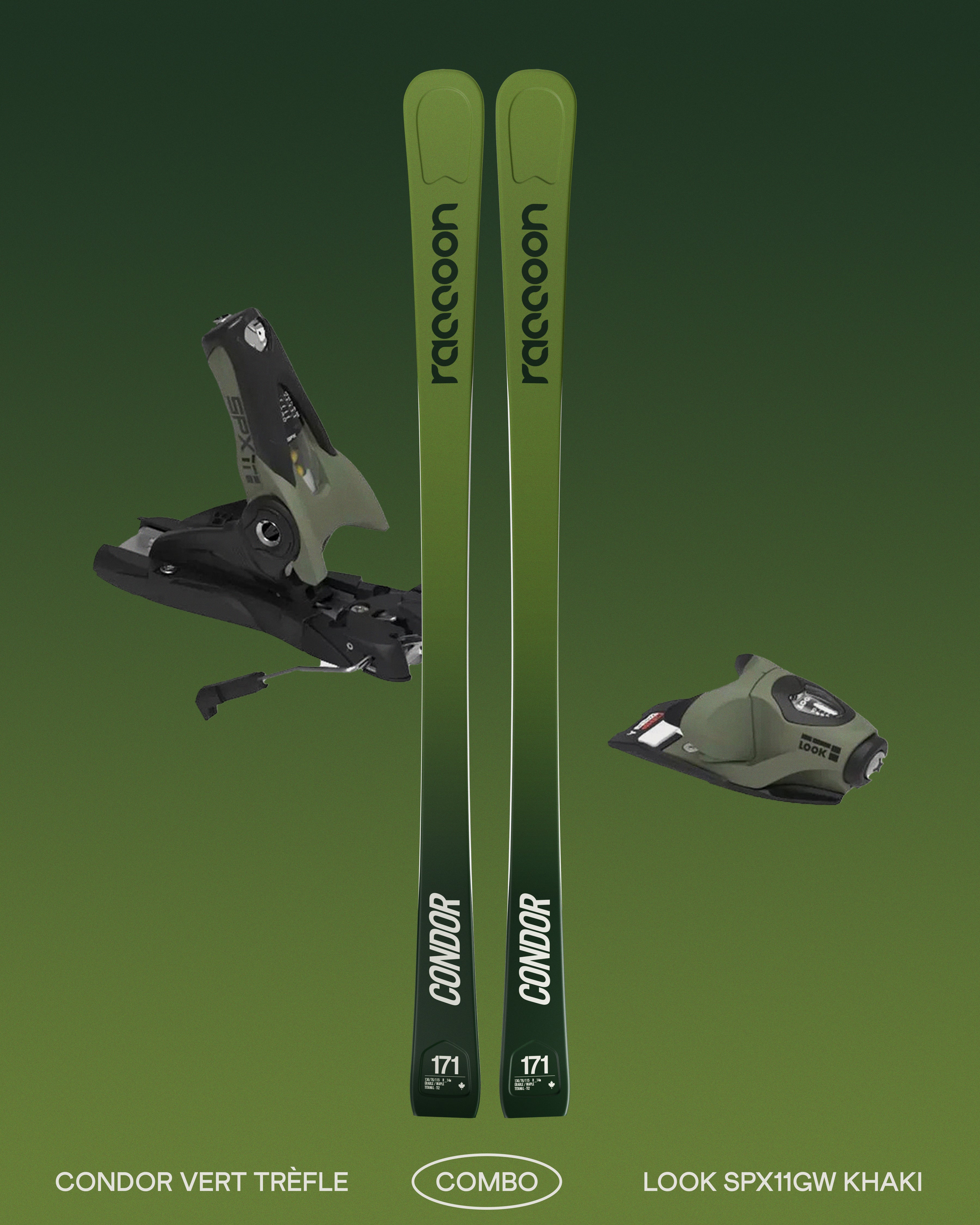 Combo - Condor Ti2 Vert Trèfle + Look SPX11GW khaki